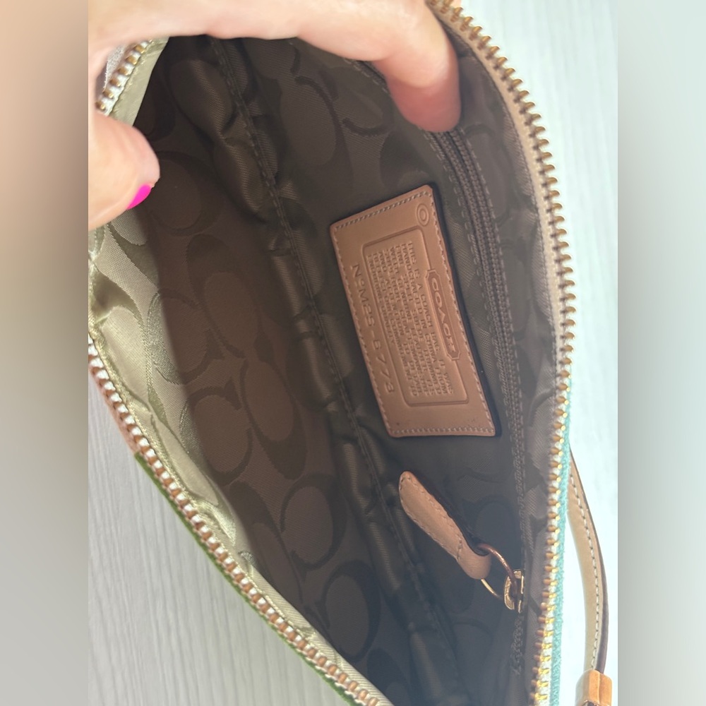 Coach Color Block Suede Wristlet - Picture 6 of 6